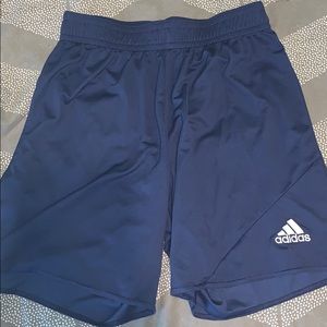 A pair of female adidas running shorts.